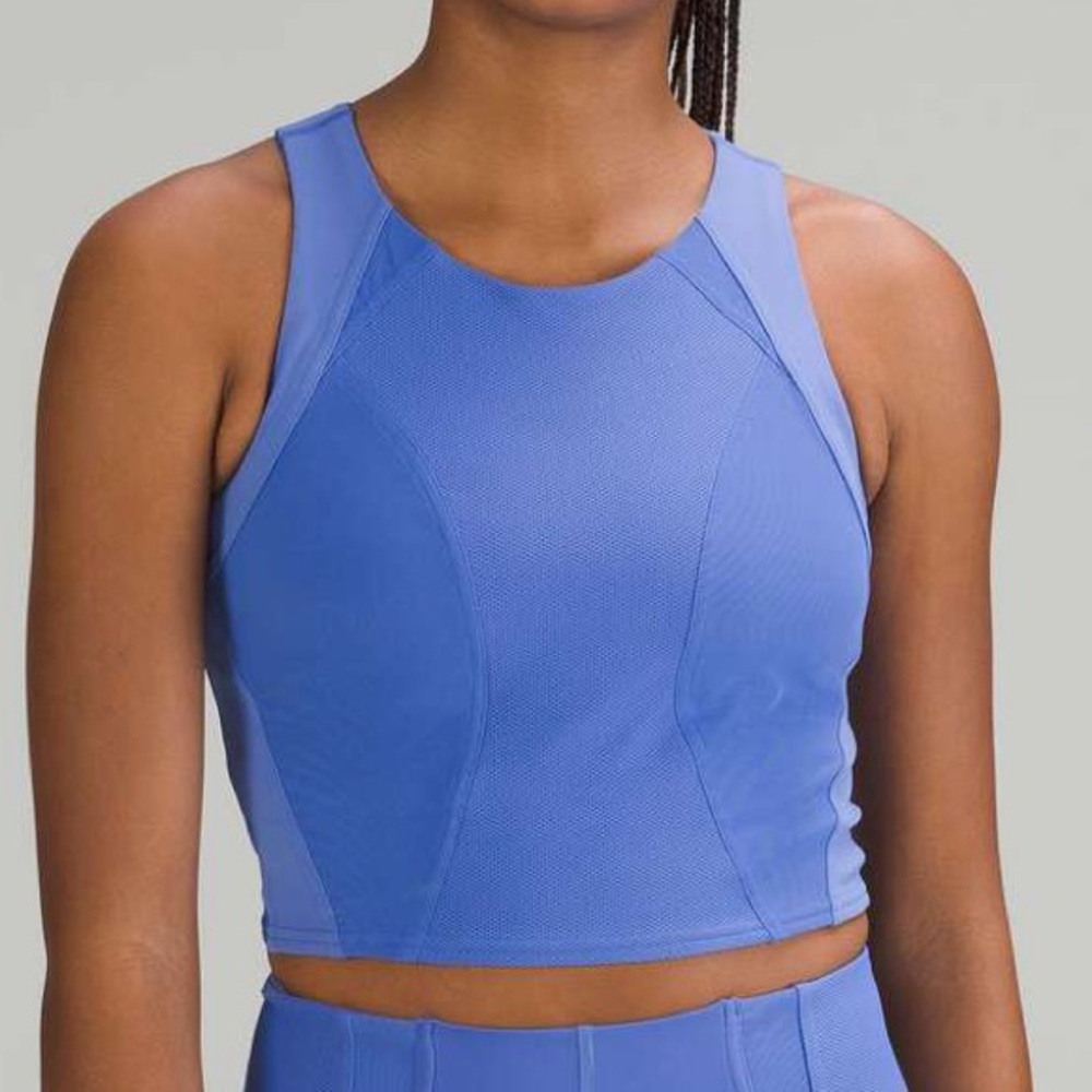 Lululemon Mesh Panelled Training Shelf Tank Top Wild Indigo sz12 #0045